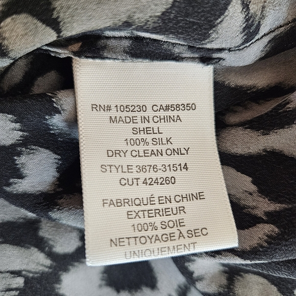 Joie Silk Leopard Dress Womens Size S Weaver Black Short Sleeve Relaxed Fit - Picture 11 of 12